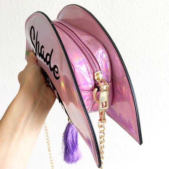 Throwing Shade Pink Fan Holographic Crossbody Bag - Picture 6 of 8